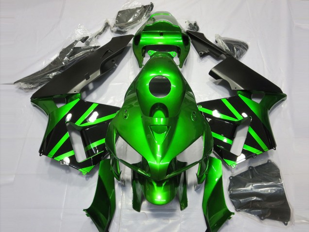 2005-2006 Honda CBR600RR Motorcycle Fairings - Green Black