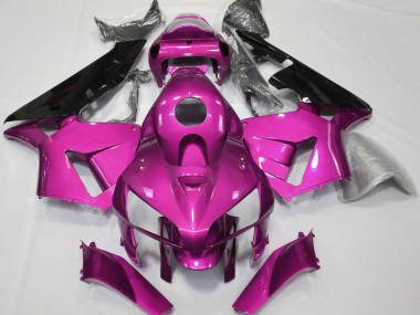 Custom 2005-2006 Honda CBR600RR Motorcycle Fairings - Hot Pink Black CBR Style