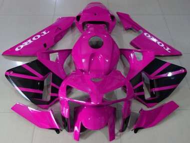Custom 2005-2006 Honda CBR600RR Motorcycle Fairings - Hot Pink Black OEM Style