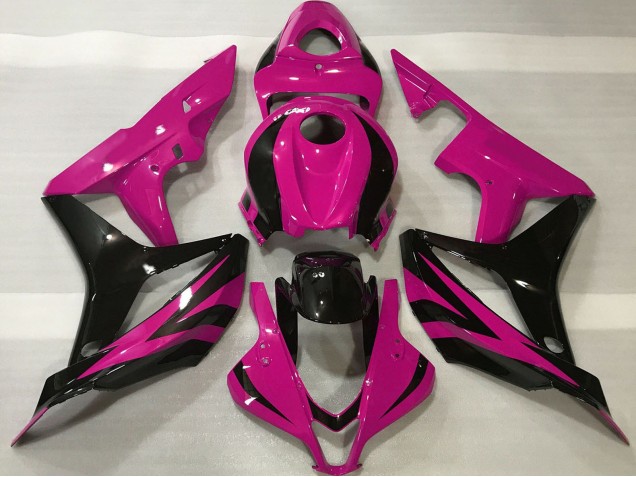 2007-2008 Honda CBR600RR Motorcycle Fairing - Pink Glossy Black OEM Style