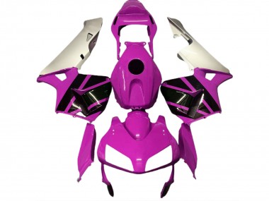 Custom 2003-2004 Honda CBR600RR Motorcycle Fairings - Silver Hot Pink Glossy Black