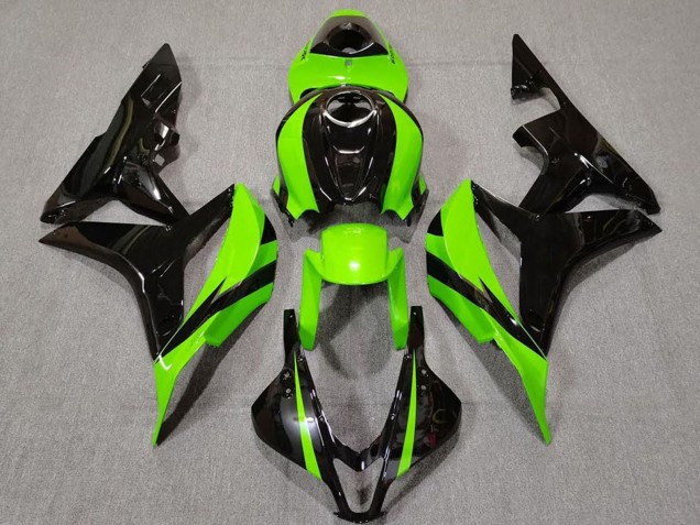 2007-2008 Honda CBR600RR Motorcycle Fairing - Green Glossy Black