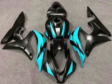 Custom 2007-2008 Honda CBR600RR Motorcycle Fairings - Cyan Blue Matte Black