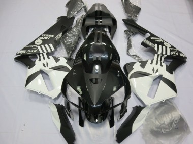 Custom 2005-2006 Honda CBR600RR Motorcycle Fairings - White Matte Black Puisher Logo