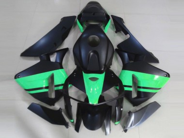 Custom 2005-2006 Honda CBR600RR Motorcycle Fairings - Matte Black Special Green