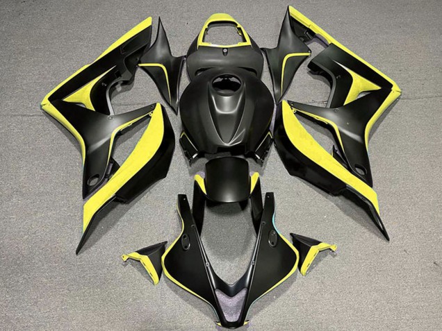 2007-2008 Honda CBR600RR Motorcycle Fairings - Yellow Matte Black