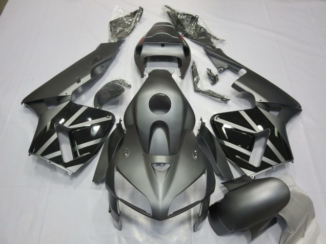 2005-2006 Honda CBR600RR Motorcycle Fairings - Matte Grey Black