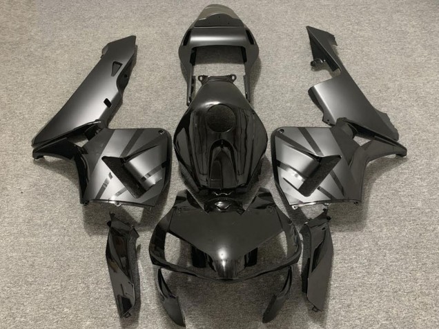 2003-2004 Honda CBR600RR Motorcycle Fairings - Glossy Black Matte Grey OEM Style