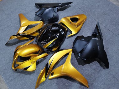 Custom 2009-2012 Honda CBR600RR Motorcycle Fairings - Gold Glossy Black Matte Black OEM Style