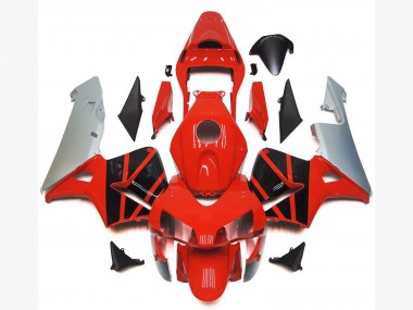 Custom 2003-2004 Honda CBR600RR Motorcycle Fairings - Silver Red Glossy Black OEM Style
