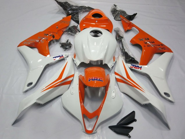 2007-2008 Honda CBR600RR Motorcycle Fairings - White Orange HRC