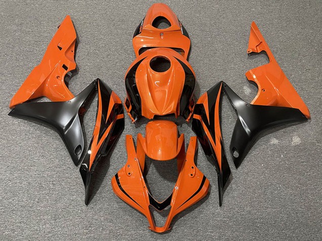 2007-2008 Honda CBR600RR Motorcycle Fairings - Orange Matte Black OEM Style