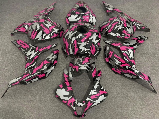 2009-2012 Honda CBR600RR Motorcycle Fairings - Pink Silver Camouflage