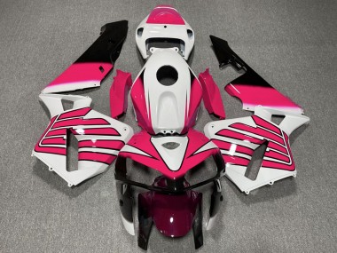 Custom 2005-2006 Honda CBR600RR Motorcycle Fairings - White Pink Wings