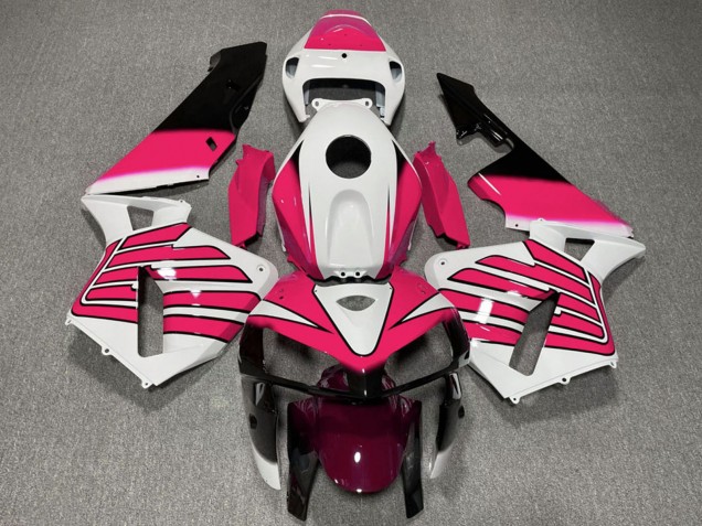 2005-2006 Honda CBR600RR Motorcycle Fairings - White Pink Wings