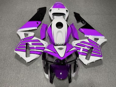 Custom 2005-2006 Honda CBR600RR Motorcycle Fairings - Purple and White Wings