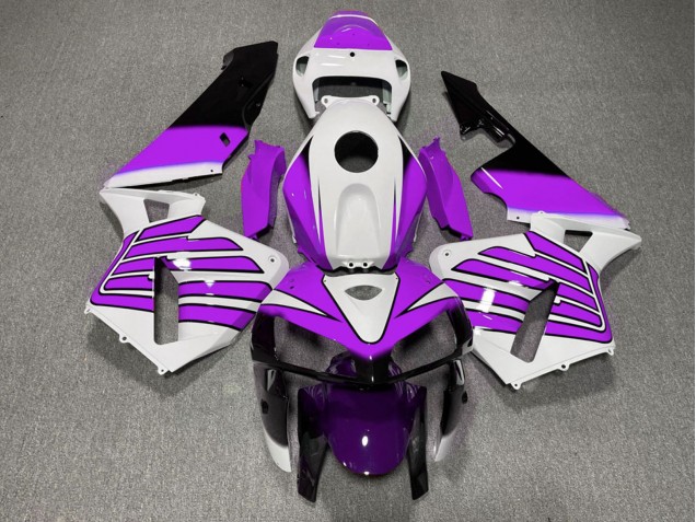 2005-2006 Honda CBR600RR Motorcycle Fairings - Purple and White Wings