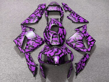 Custom 2003-2004 Honda CBR600RR Motorcycle Fairings - Purple Black Camouflage