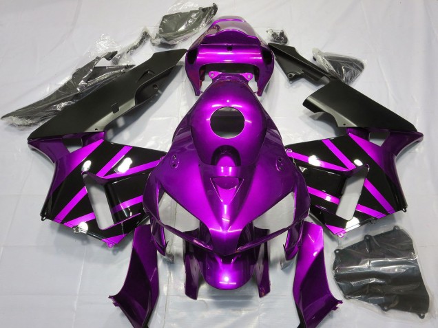 2005-2006 Honda CBR600RR Motorcycle Fairings - Purple Glossy Black Design