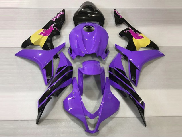 2007-2008 Honda CBR600RR Motorcycle Fairings - Purple Yellow Glossy Black Pink Bull