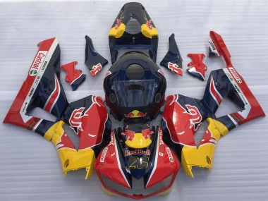 Custom 2013-2023 Honda CBR600RR Motorcycle Fairings - Dark Blue Yellow Red Bull