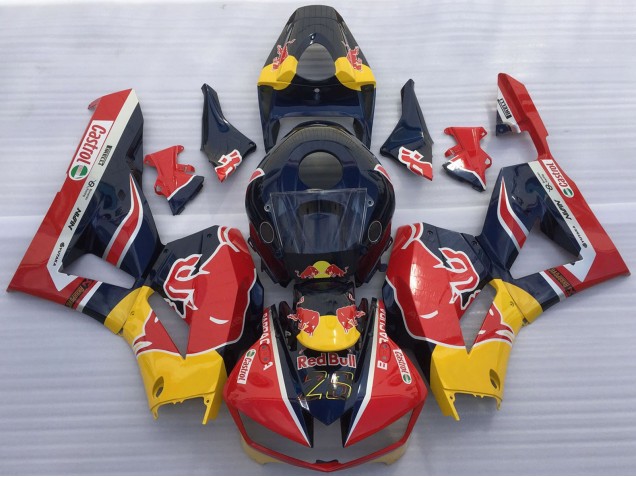 2013-2023 Honda CBR600RR Motorcycle Fairings - Dark Blue Yellow Red Bull