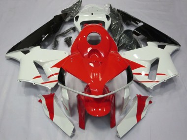 Custom 2005-2006 Honda CBR600RR Motorcycle Fairings - White Red Black