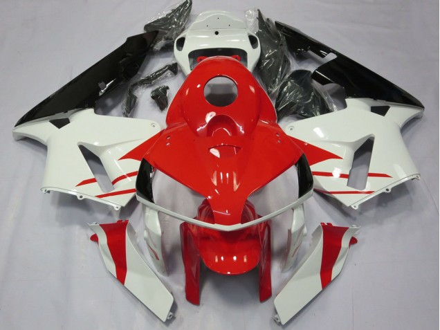 2005-2006 Honda CBR600RR Motorcycle Fairings - White Red Black