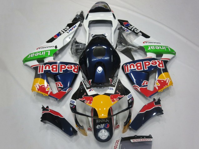 2003-2004 Honda CBR600RR Motorcycle Fairings - White Blue Yellow Green Red Bull Design