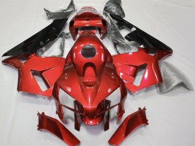 Custom 2005-2006 Honda CBR600RR Motorcycle Fairings - Red Black CBR Style