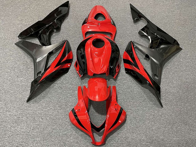 2007-2008 Honda CBR600RR Motorcycle Fairings - Grey Red Glossy Black OEM Style