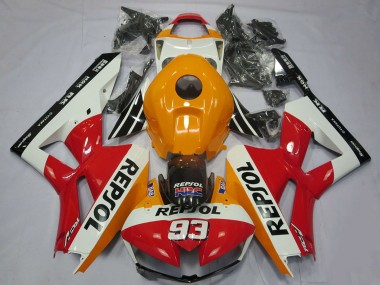 Custom 2013-2023 Honda CBR600RR Motorcycle Fairings - Orange White Red Glossy Black Repsol 93