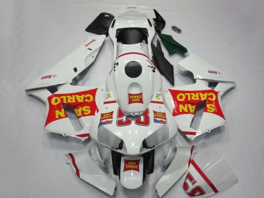 Custom 2003-2004 Honda CBR600RR Motorcycle Fairings - White Red Yellow San Carlo 58