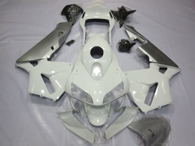 Custom 2003-2004 Honda CBR600RR Motorcycle Fairings - Silver White
