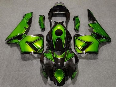 Custom 2003-2004 Honda CBR600RR Motorcycle Fairings - Green Glossy Black