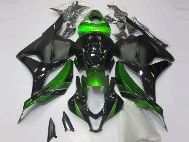 2009-2012 Honda CBR600RR Motorcycle Fairings - Green Glossy Black Matte Black