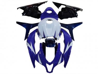 Custom 2009-2012 Honda CBR600RR Motorcycle Fairings - White Blue Glossy Black
