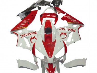 Custom 2005-2006 Honda CBR600RR Motorcycle Fairings - White Red Pramac