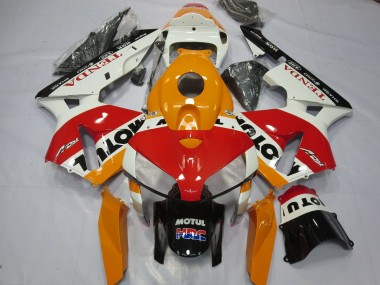 Custom 2005-2006 Honda CBR600RR Motorcycle Fairings - White Repsol