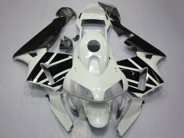 Custom 2003-2004 Honda CBR600RR Motorcycle Fairings - White Glossy Black OEM Style