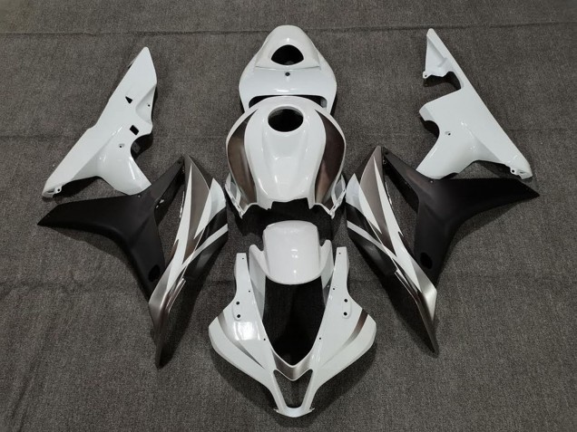2007-2008 Honda CBR600RR Motorcycle Fairings - White Matte Black