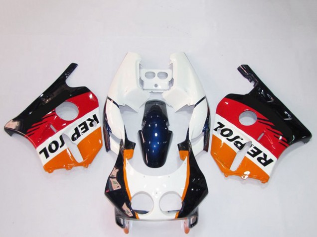 1990-1998 Honda CBR250RR Motorcycle Fairings - Orange White Red Glossy Black Repsol
