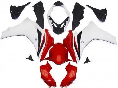 Custom 2011-2013 Honda CBR600F Abs Motorcycle Fairings - White Red Glossy Black