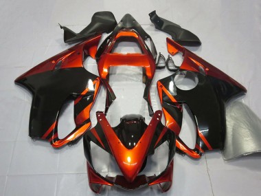 Custom 2001-2003 Honda CBR600 F4i Motorcycle Fairings - Orange Glossy Black