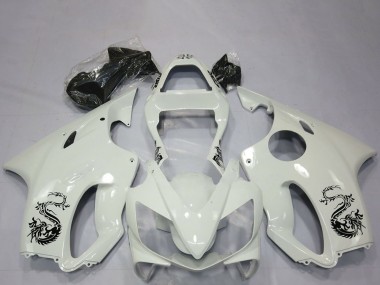 Custom 2001-2003 Honda CBR600 F4i Motorcycle Fairings - White Dragon