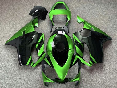 Custom 2001-2003 Honda CBR600 F4i Motorcycle Fairings - Green Glossy Black