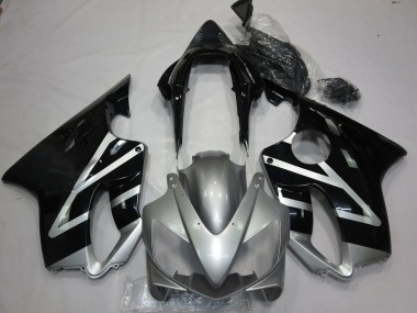 Custom 2004-2007 Honda CBR600 F4i Motorcycle Fairings - Silver Glossy Black