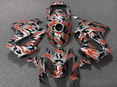 Custom 2002-2013 Honda VFR 800 Motorcycle Fairings - Red Camouflage