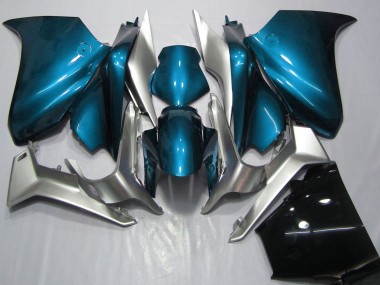 Custom 2010-2014 Honda VFR 1200 Motorcycle Fairings - Silver Light Blue