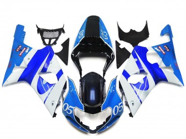 Custom 2000-2002 Suzuki GSXR 1000 Motorcycle Fairings - Blue White Black 05